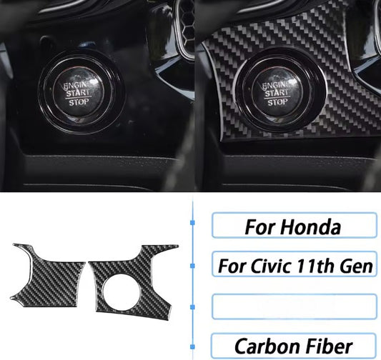 Carbon Fiber Start Button Surround Trim – For Honda Civic 11th Gen (2022+