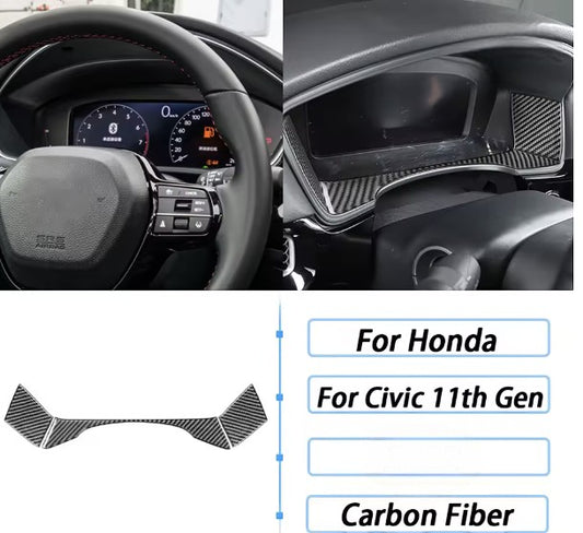 Carbon Fiber Gauge Cluster Trim Cover – For Honda Civic 11th Gen (2022+