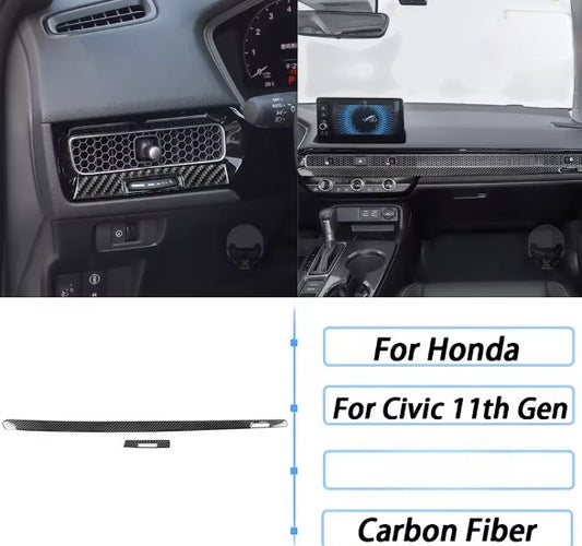 Carbon Fiber Dashboard Honeycomb Trim Cover – For Honda Civic 11th Gen (2022–2025)