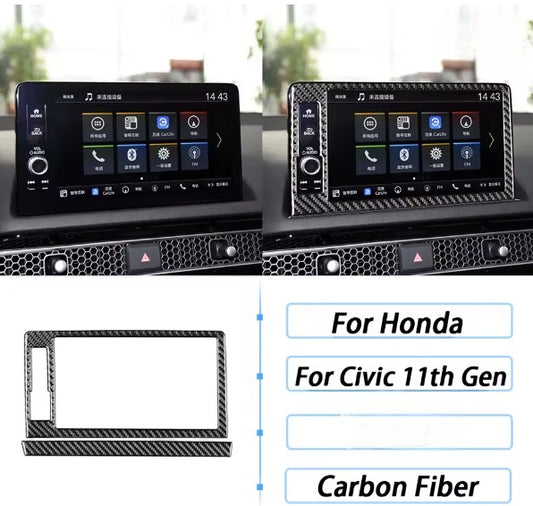 Carbon Fiber Infotainment Screen Trim Overlay – For Honda Civic 11th Gen (2022+