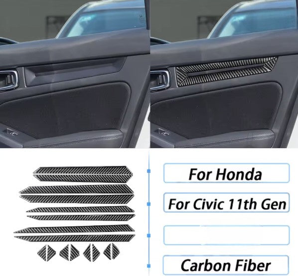 Carbon Fiber Interior Door Trim Overlay Kit – For Honda Civic 11th Gen 2022+