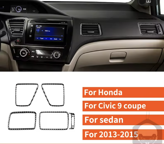 Carbon Fiber A/C Vent Trim Kit – For Honda Civic 9th Gen (2013–2015