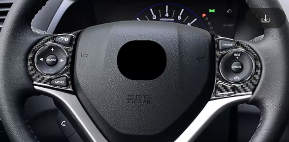 Carbon Fiber Steering Wheel Trim Cover – For Honda Civic 9th Gen (2012–2015 Coupe & Sedan)
