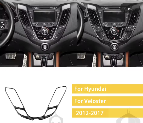 Carbon Fiber Center multimedia/Dash Trim – Hyundai Veloster (2012–2017)