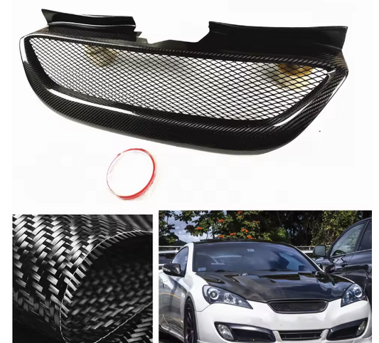 Carbon Fiber Front Grille Mesh Style – For Hyundai Genesis Coupe (2008–2012)