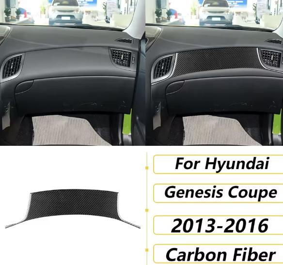 Carbon Fiber Glove Box Dashboard Overlay – For Hyundai Genesis Coupe (2013–2016)