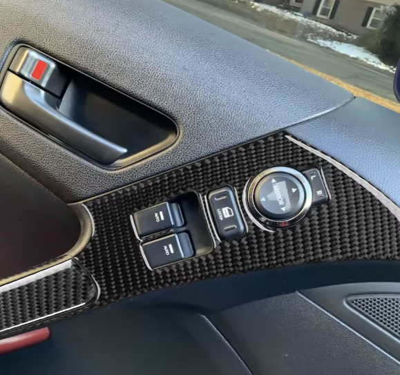 Carbon Fiber Door Panel Trim Overlay – For Hyundai Genesis Coupe (2008–2016)