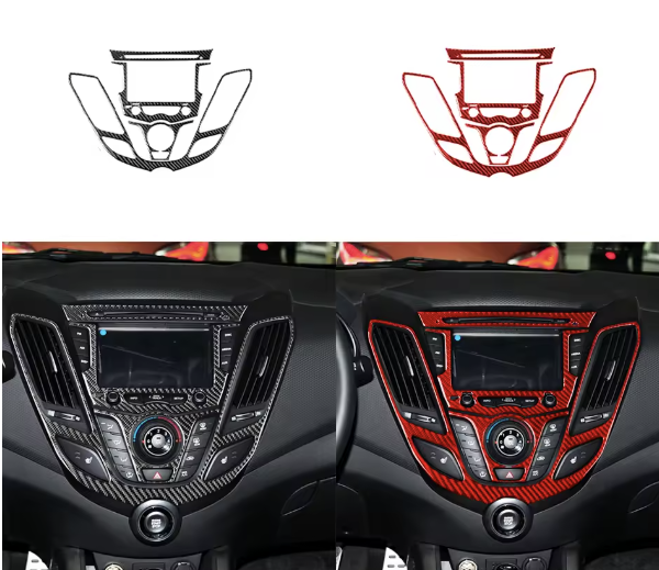 Carbon Fiber Center multimedia/Dash Trim – Hyundai Veloster (2012–2017)