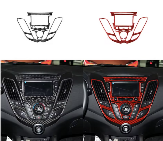 Carbon Fiber Center multimedia/Dash Trim – Hyundai Veloster (2012–2017)
