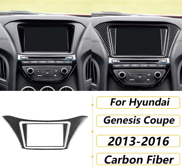 Carbon Fiber Multimedia Surround Trim  For Hyundai Genesis Coupe 2013–2016