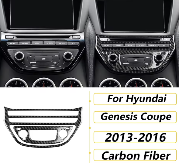 Carbon Fiber Radio Surround Trim  For Hyundai Genesis Coupe 2013–2016