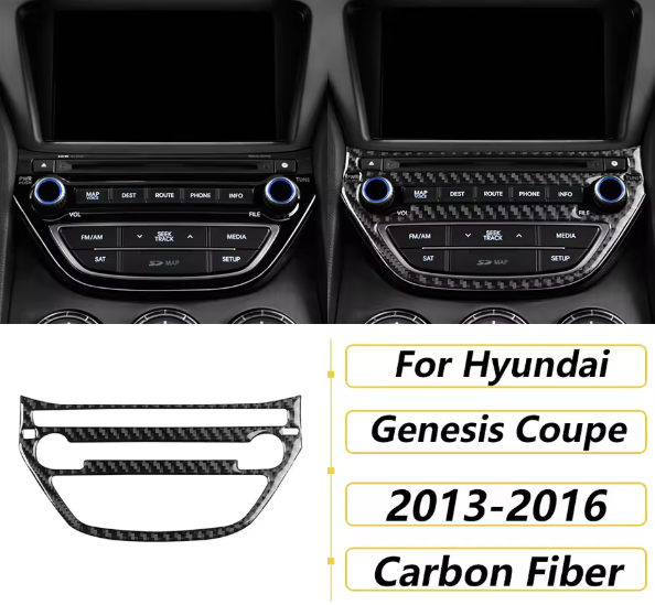 Carbon Fiber Radio Surround Trim  For Hyundai Genesis Coupe 2013–2016