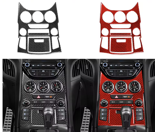 Carbon Fiber Center Dash Overlay Kit  — For Hyundai Genesis Coupe (2013–2016