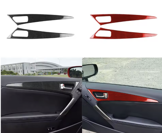 Carbon Fiber Door Handle Trim Covers – For Hyundai Genesis Coupe (2013–2016)