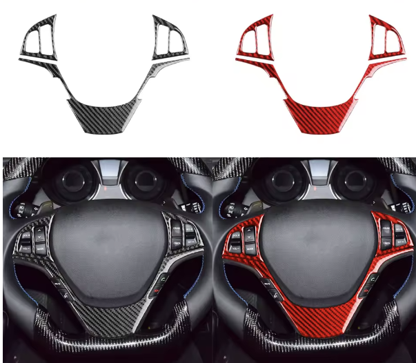 Carbon Fiber Steering Wheel Trim Overlay  For Hyundai Genesis Coupe (2013–2016)