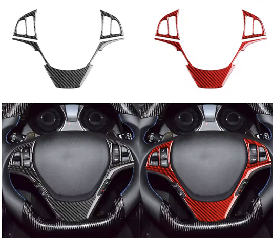 Carbon Fiber Steering Wheel Trim Overlay  For Hyundai Genesis Coupe (2013–2016)