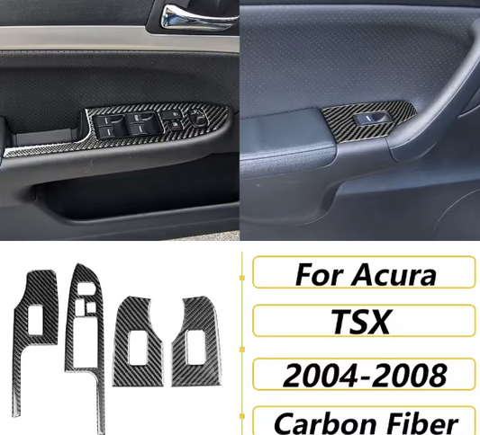 Carbon Fiber Door Switch Panel Trim Kit- Acura TSX (CL9)