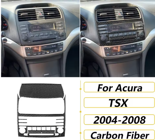 Carbon Fiber Radio & Climate Control Trim Overlay - Acura TSX (CL9)