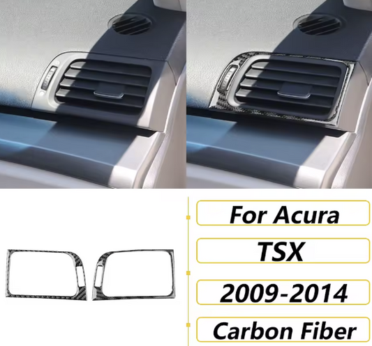 Carbon Fiber AC Vent Trim Overlays (4PCS)- Acura TSX (CU2)