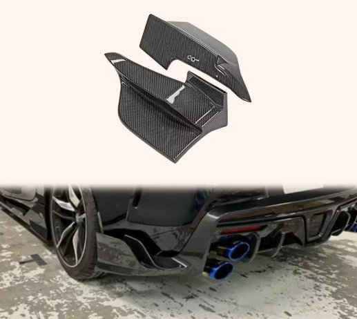 TMS Style Dry Carbon Fiber Rear Diffuser Canards – For Toyota Supra A90