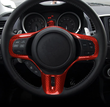 Carbon Fiber Steering Wheel Trim Cover – For Mitsubishi EVO X