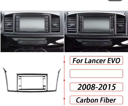 Carbon Fiber Radio / Navigation Surround Trim – For Mitsubishi Lancer EVO X