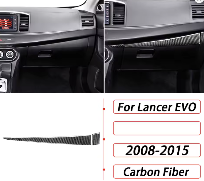 Carbon Fiber Passenger Dash Trim Strip – For Mitsubishi Lancer EVO X