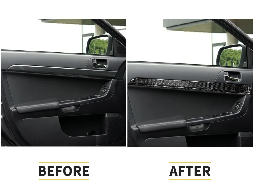 Carbon Fiber Door Panel Trim Strips – For Mitsubishi Lancer EVO X