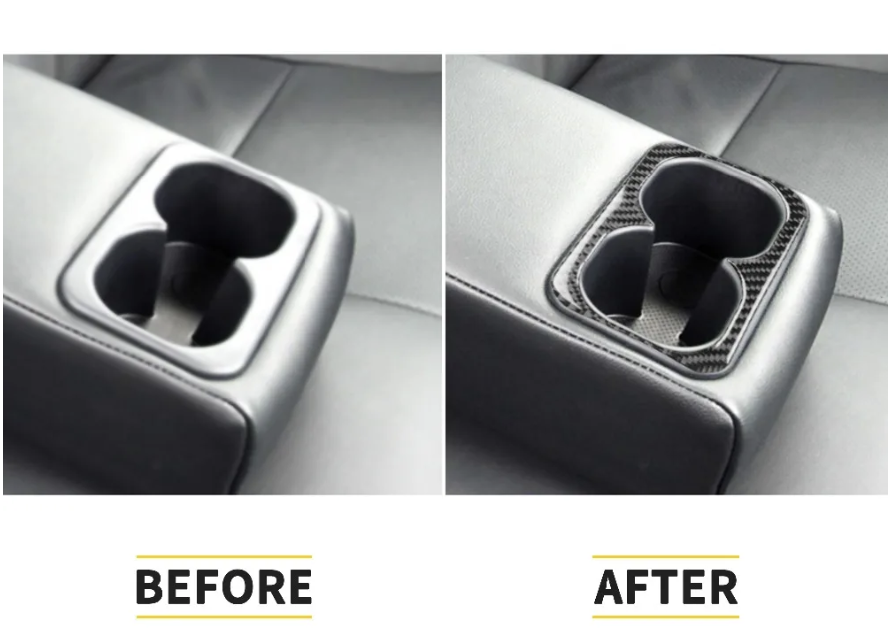 Carbon Fiber Rear Cup Holder Trim Cover – For Mitsubishi Lancer EVO X