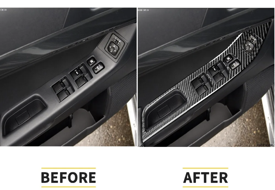Carbon Fiber Window Switch Panel Trim Covers – For Mitsubishi Lancer EVO X