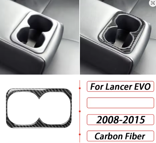 Carbon Fiber Rear Cup Holder Trim Cover – For Mitsubishi Lancer EVO X