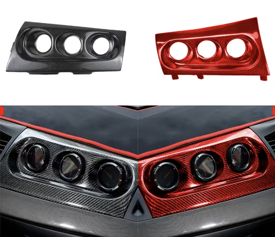 Carbon Fiber Triple Gauge Pod Dashboard Trim – For Mitsubishi Lancer EVO X