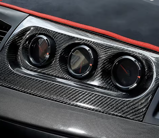 Carbon Fiber Triple Gauge Pod Dashboard Trim – For Mitsubishi Lancer EVO X