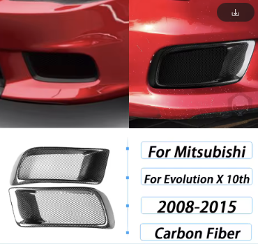 Carbon Fiber Front Bumper Side Vent Trim Covers – For Mitsubishi Lancer EVO X