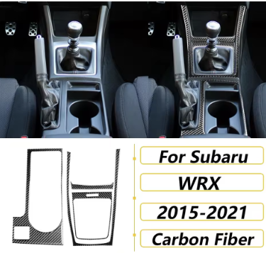 Carbon Fiber Center Console Trim Set for Subaru WRX (2015–2021)