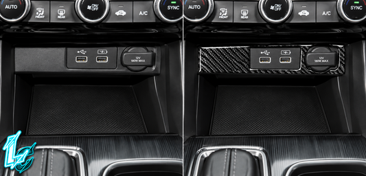 Honda Civic Carbon Fiber USB & Power Outlet Trim (2022–2025)