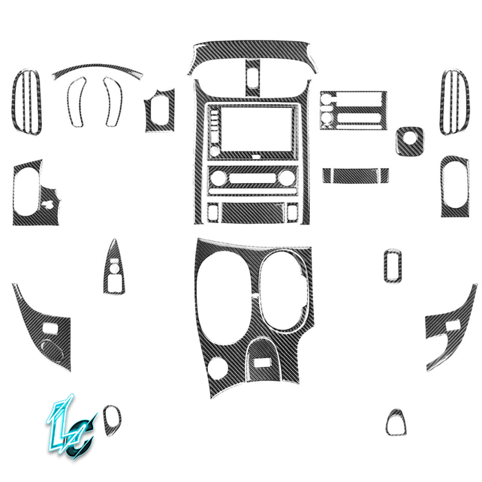 Corvette C6 Carbon Fiber Interior Trim Kit, 30pc (2005–2013)