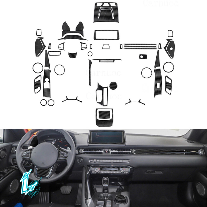 Toyota Supra A90 Carbon Fiber Interior Trim Kit, 49pc