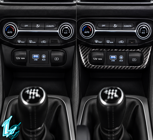 Hyundai Veloster/Veloster N Carbon Fiber Climate Console USB Panel Trim (2019–2022)